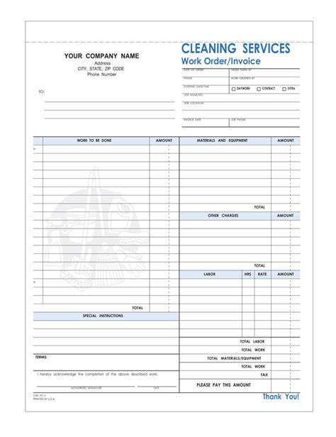 Free Printable House Cleaning Invoice Printable World Holiday