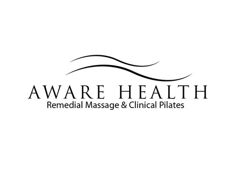 modern professional massage logo design for aware health remedial massage and clinical pilates