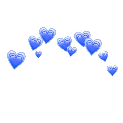 Heart Blue Blueheart Heartblue Hearts Crown Tumblr Emoj