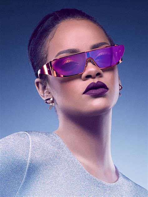 rihanna designs and models futuristic sunglasses for dior fashion gone rogue