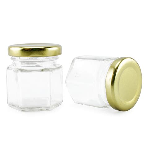 24 Mini Hexagon Glass Jars 1 5oz Hex Jars 24 Pack For Spices Ts 651174991924 Ebay