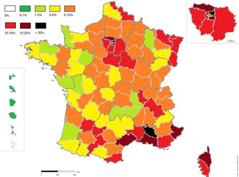 Departments Of France By Percentage Of Living Newborns Who Have A