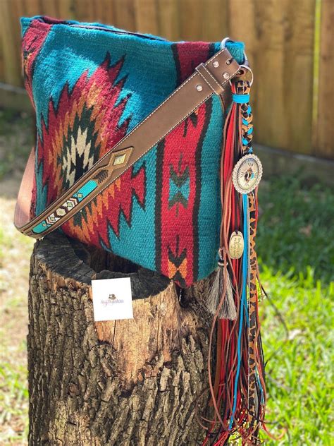 Turquoise And Red Saddle Blanket Bag By Missybupinstitches On Etsy