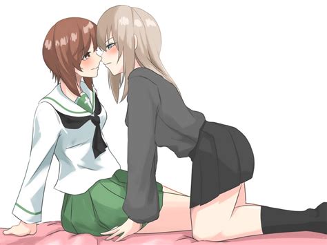 Nishizumi Miho And Itsumi Erika Girls Und Panzer Drawn