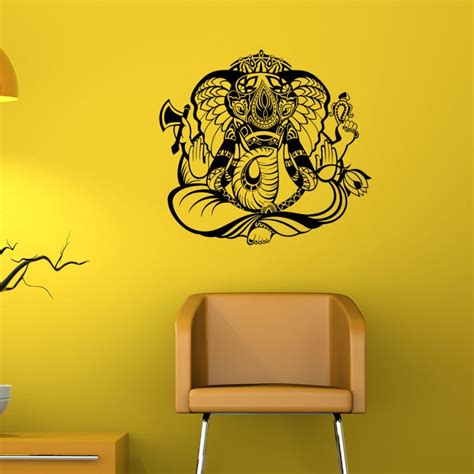 Hot Sale Ganesha Indian Pattern Wall Sticker Removable Pvc Home Bedroom