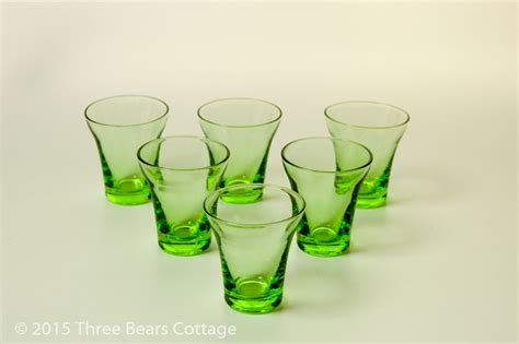 Green Shot Glasses At 3bc Vintage Shop