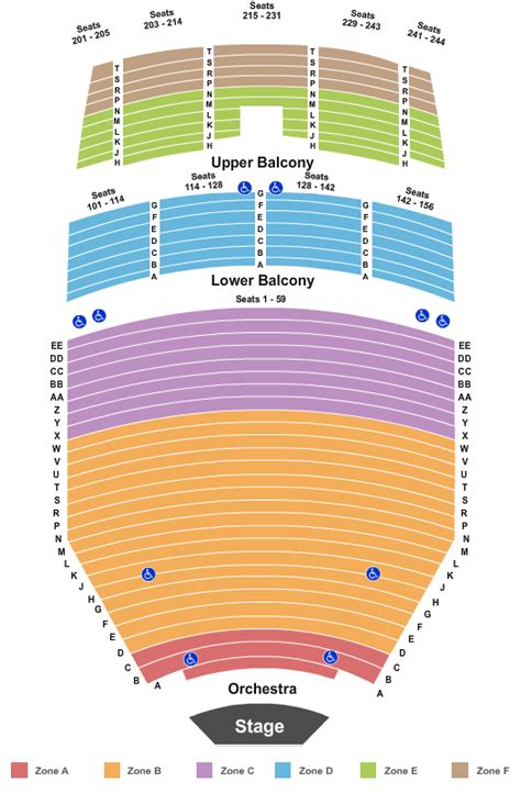 Seating in the city civic center music hall is split across 5 levels; Tucson Music Hall Seating Chart & Maps - Tucson