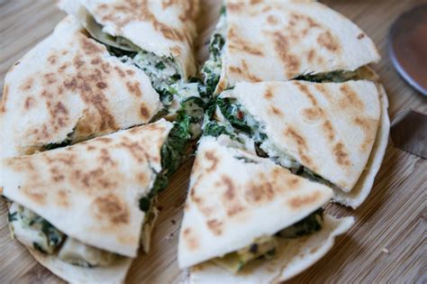 Once hot, add the onion and garlic; Chicken, Spinach & Artichoke Quesadillas - $5 Dinners ...