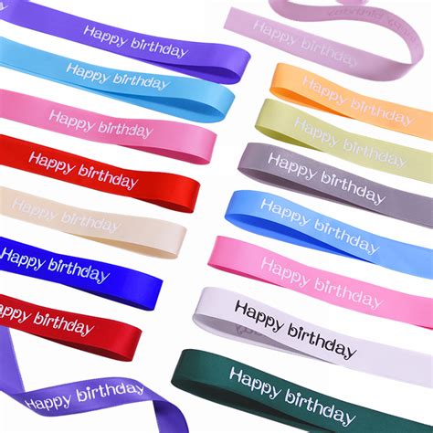 20m Happy Birthday Ribbon Cake Shop Baking Printed Polyester Ribbons