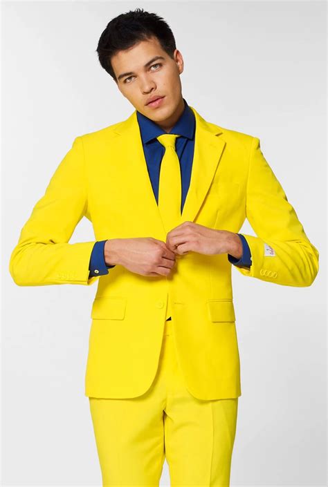 yellow fellow yellow suit neon suit opposuits prom suits unique prom outfits for guys