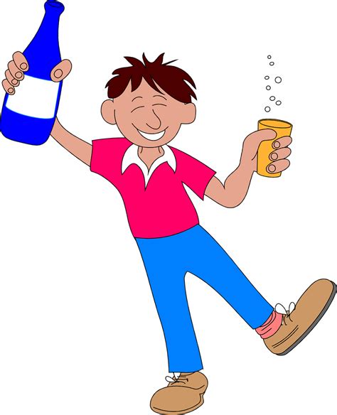 Drunk Free Stock Photo Illustration Of A Man Celebrating With A
