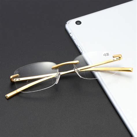 Retro Rimless Bifocal Reading Glasses Readers Business Mens 1 0~4 0 Kfa426 Ebay