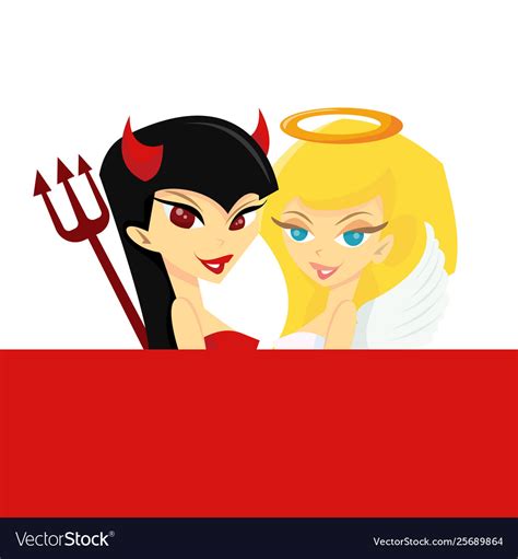 good vs evil angel and demon royalty free vector image