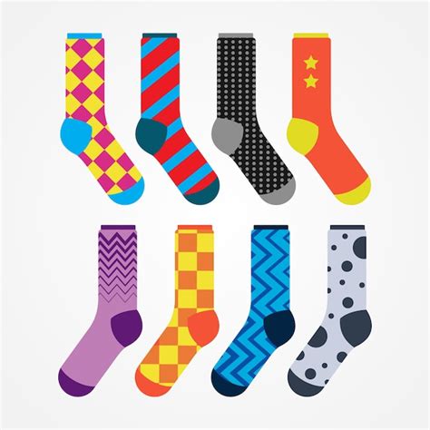 Premium Vector Vector Set Of Socks With Different Patterns