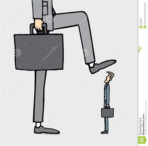 Giant Businessman Stepping On Smaller One Stock Vector Illustration