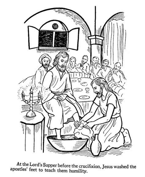 Jesus Washes The Disciples Feet Coloring Page Coloring Pages