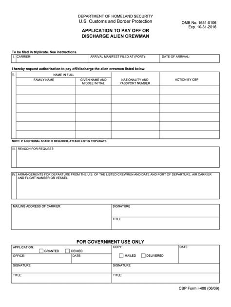 Agency Clearance Officer U S Customs And Border Protection Fill Out
