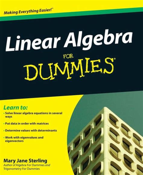 Linear Algebra For Dummies By Mary Jane Sterling Paperback Barnes