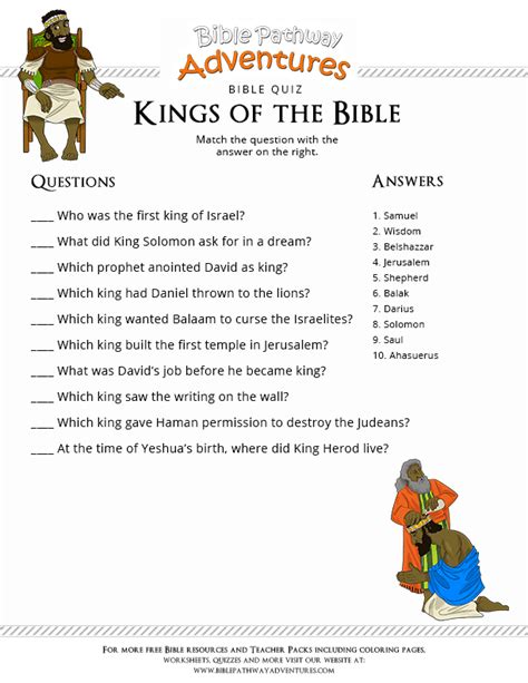 Bible Quiz For Kids Kings Of The Bible Bible Lessons For Kids Bible