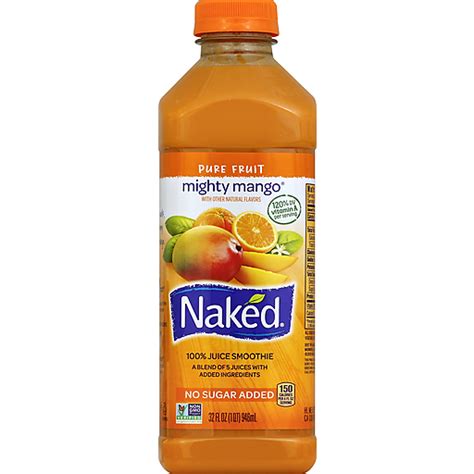 Naked Pure Fruit Mighty Mango Juice Smoothie 32 Fluid Ounce Plastic