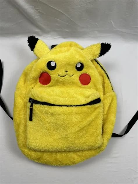 Pokemon Pikachu Backpack Flip Pak Reversible Furry Charmander Squirtle