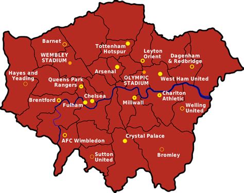 London Football Map Newly Updated For The 201314 Season London