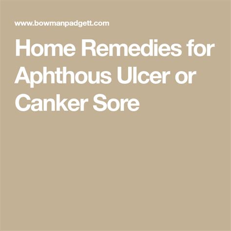 Home Remedies For Aphthous Ulcer Or Canker Sore In 2020 Canker Sore