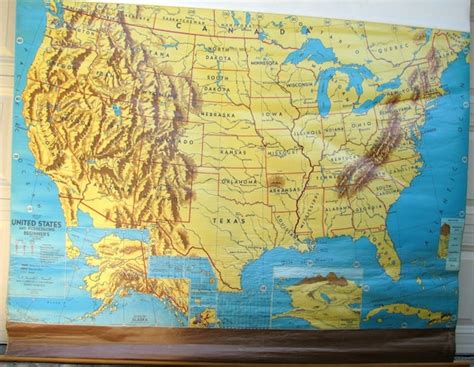 Sale 5000 Off Vintage United States School Wall Map Pull Down