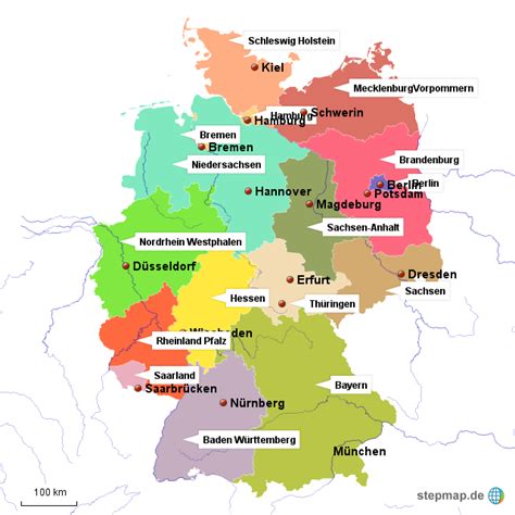 Hier bieten wir von teambee ihnen daten aus deutschland bezüglich bevölkerungsanzahl und karten der hauptstädte. deutsche Bundesländer - Übungsblatt-Lösung von SylviaSPS ...