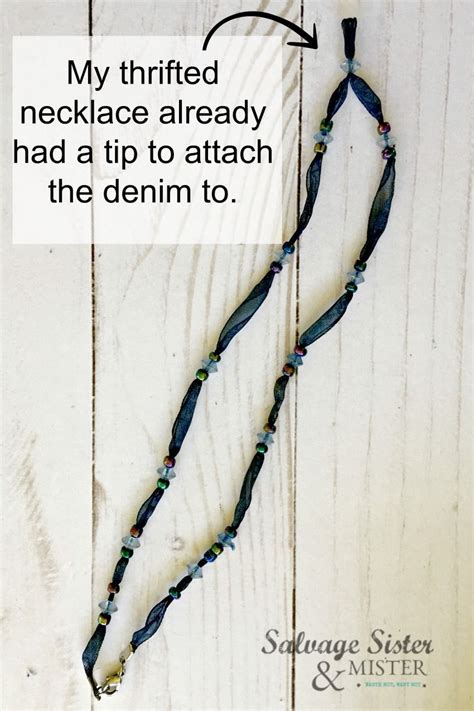 Upcycled Denim Necklace Upcycled Denim Upcycled Denim Diy Upcycle