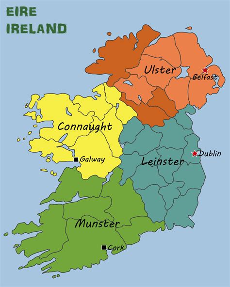 Large Political And Administrative Map Of Ireland Wit Vrogue Co