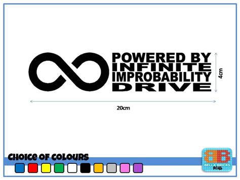 Powered By Infinite Improbability Drive Vinyl Sticker Decal Etsy