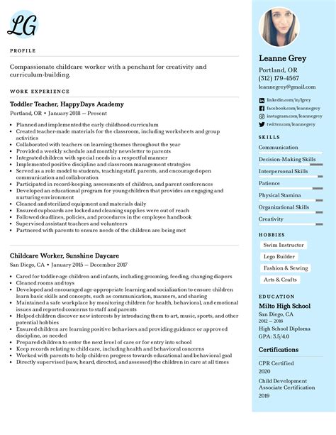 Childcare Worker Resume Example And Writing Tips For 2022