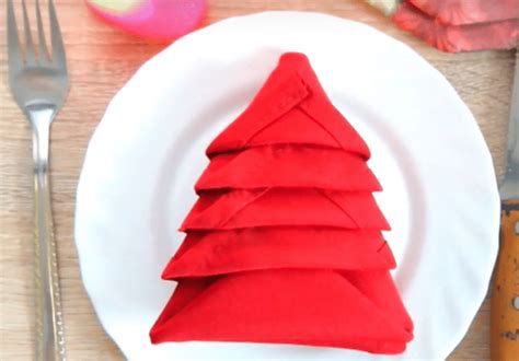 How To Fold A Napkin Into A Christmas Tree Its Easier Than You Think