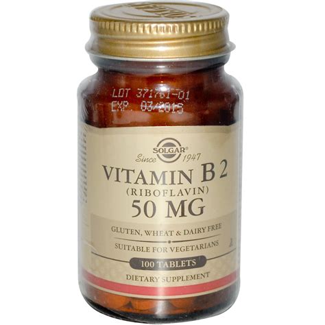 Solgar Vitamin B2 50 Mg 100 Tablets IHerb Com