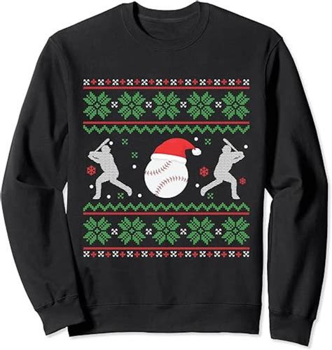 Baseball Ugly Christmas Sweater Funny Xmas Baseball T Shirt Sweatshirt