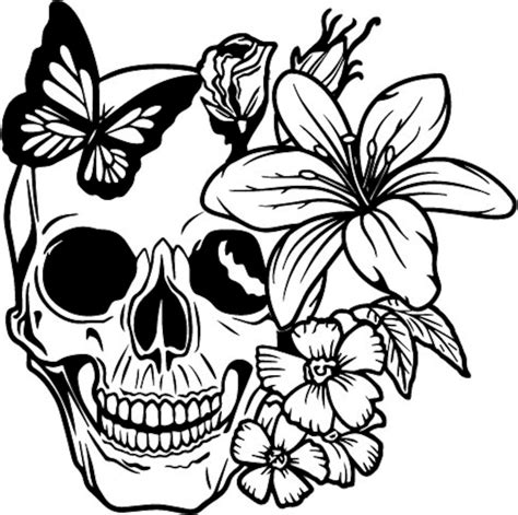 Skull SVG Skull Lily Flower Death Love Dead Head Evil Kill | Etsy