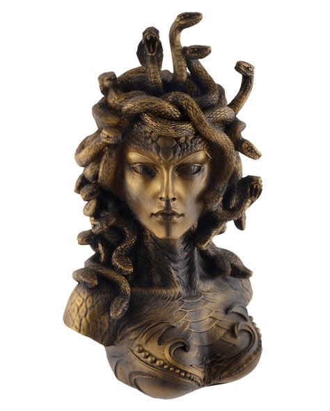 Medusa Bust Bronze Color 28cm Mythology Deco Horror