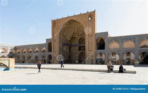 East Iwan Of The Courtyard Of Jameh Or Jame Mosque Iran`s Oldest