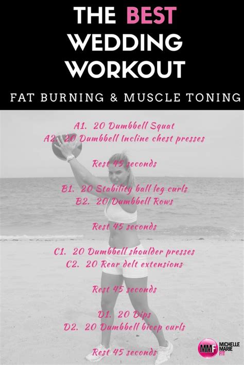 The Best Wedding Workout Fat Burning And Muscle Toning Michelle Marie Fit