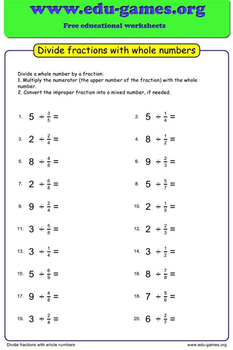 Dividing Mixed Numbers Worksheet Easy
