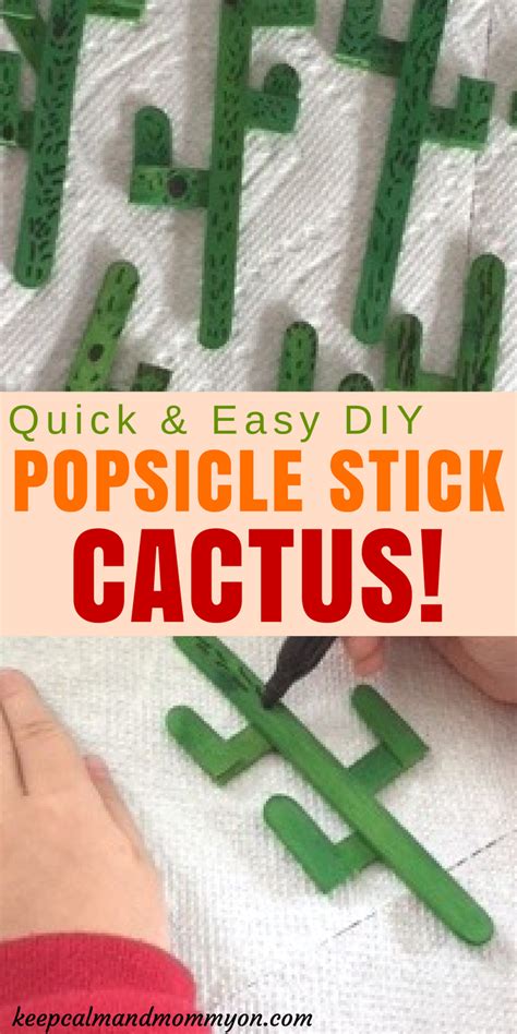 Cactus Popsicle Stick Crafts Keep Calm And Mommy On Popsicle Stick