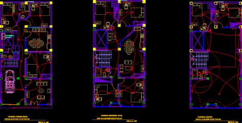 Electrical Installations Storey Housing Dwg Block For Autocad