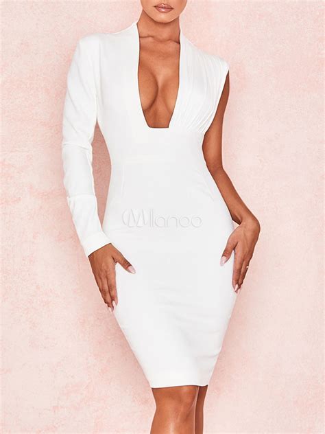 buy white bodycon dress formal in stock