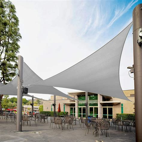 16 X 16 X 16 Gray Triangle Sun Shade Sail Canopy Awning Outdoor Patio Garden Fabric Shelter