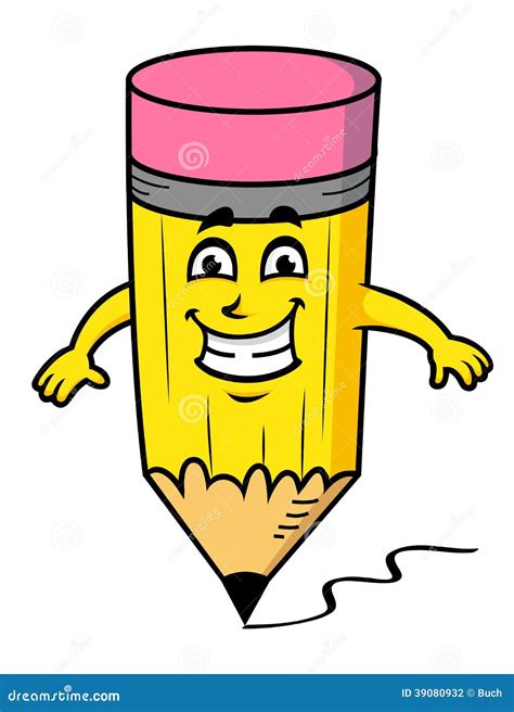 Smiling Cartoon Pencil Stock Vector Illustration Of Sharp 39080932