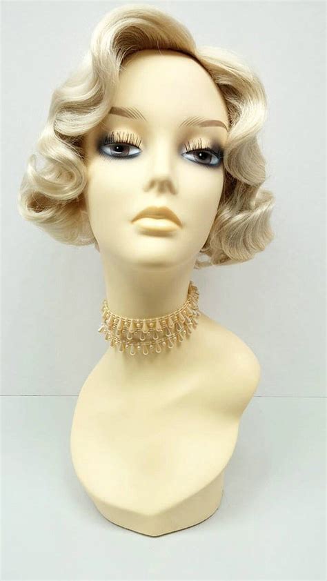 1920s Style Short Blonde Finger Wave Wig Vintage Style Costume Wig