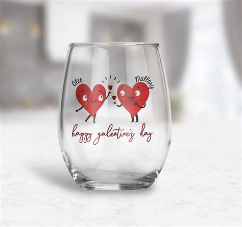 Valentine S Day Wine Glass Happy Galentine S Day Etsy Valentines