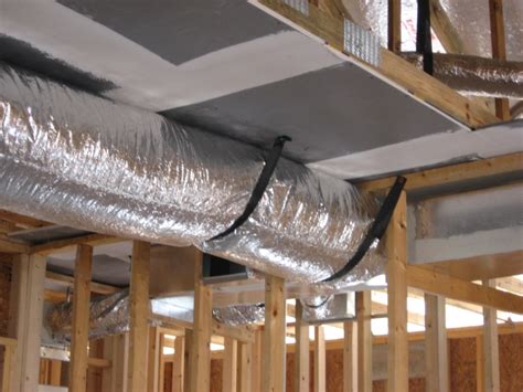 Duct Work Is Strapped To The Chase Ceiling Building America Solution