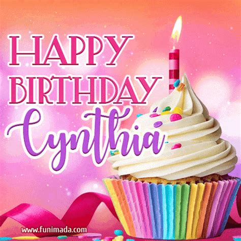 Happy Birthday Cynthia Cupcake Gif Happy Birthday Cynthia Cynthia